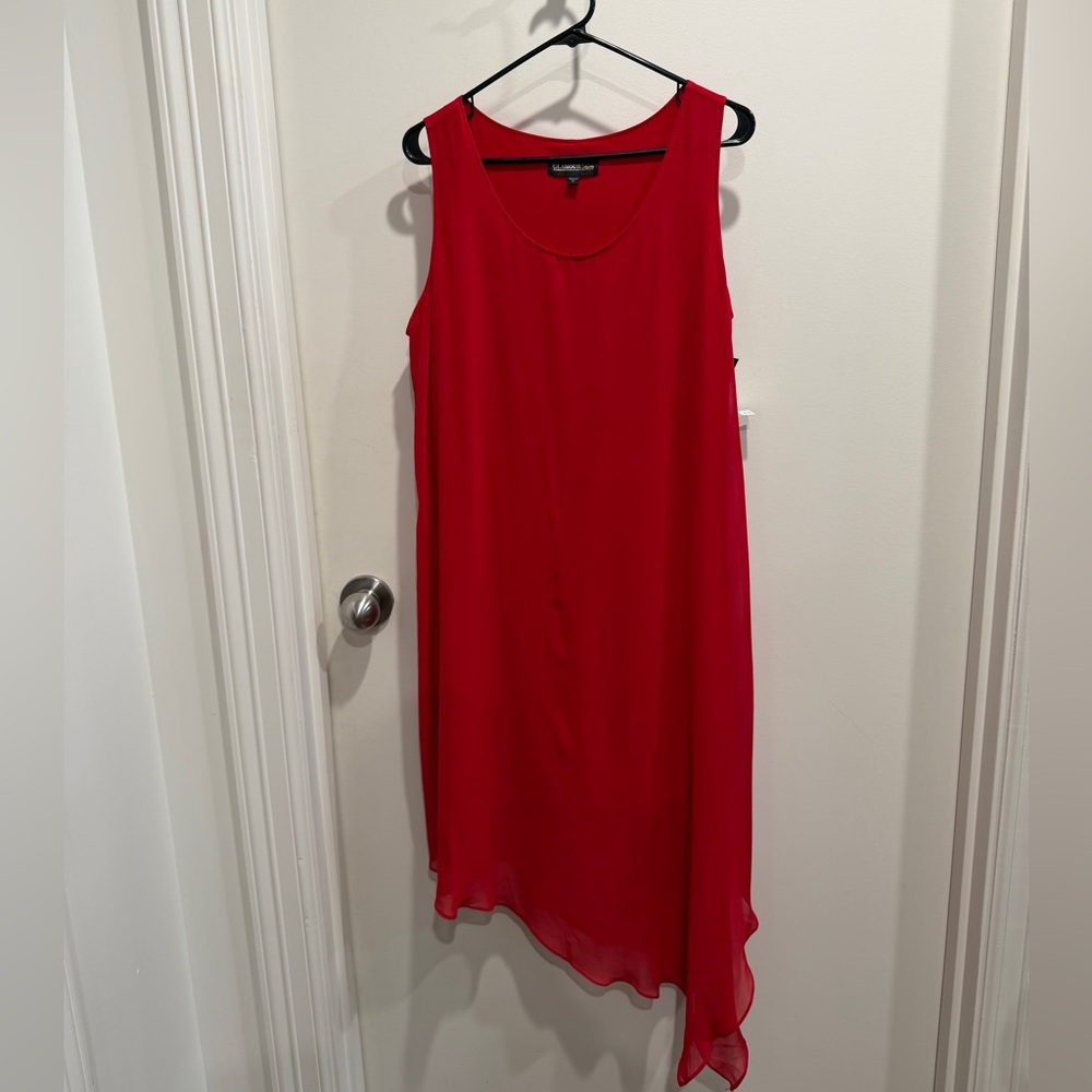 Glamour Asymmetrical Red Dress